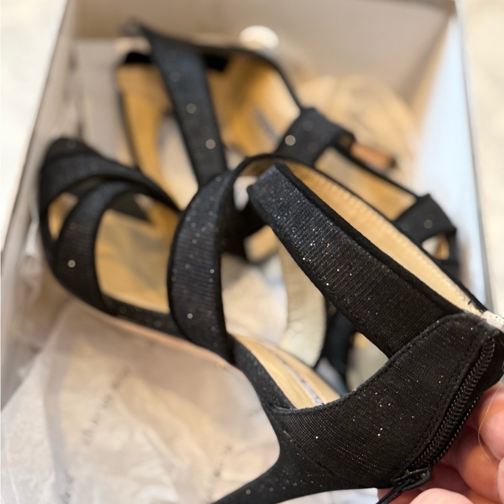 Charles David Glitter Black Heels